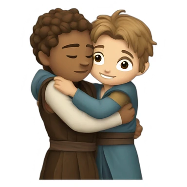 Hug anakin with grogu sticker