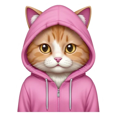 Cat with a pink hoodie sticker