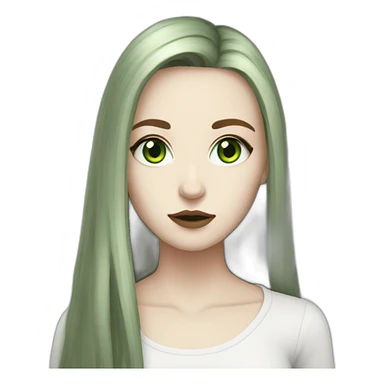 White goth girl with long light brown hair and high green eyes sticker