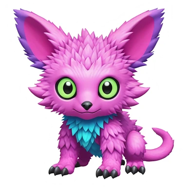  Bright lush cozy warm-colored colorful neon-colored cyber-Fakémon-Digimon-Trico-creature sticker