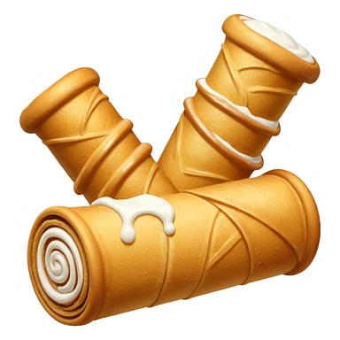 cornet roulé feuilleté à la creme sticker