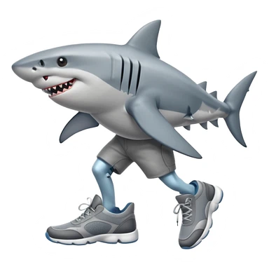 shark with legs and shoes sticker