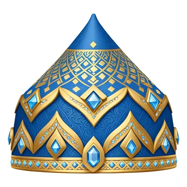 Samarkand style doppa hat with diamond patterns in blue and gold sticker