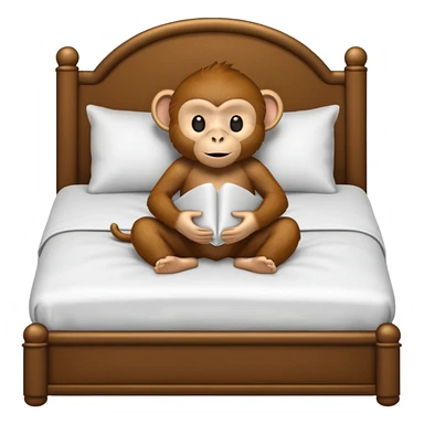 Monkey in bed sticker