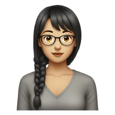 wearing glasses,bangs,Chinese girl,middle hair sticker