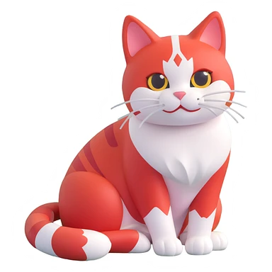 adventurous and dynamic cat inspired by the Avalanche logo, red and white colors, with a mountain motif sticker