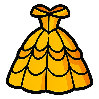 yellow belle princess dress sticker