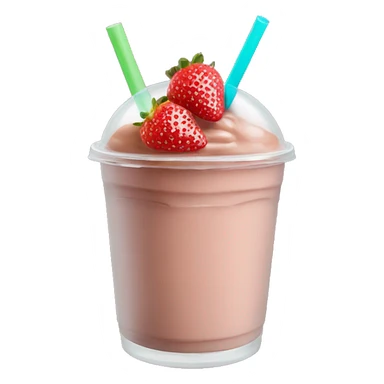 A chocolate strawberry smoothie boba tea sticker