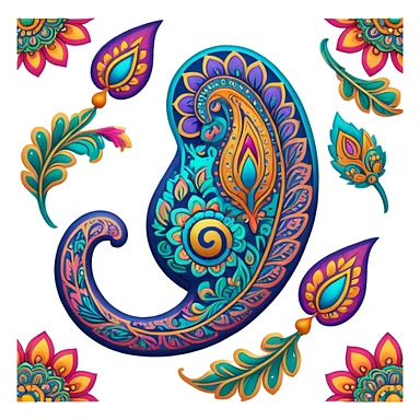 Beautiful paisley pattern in Indian style sticker