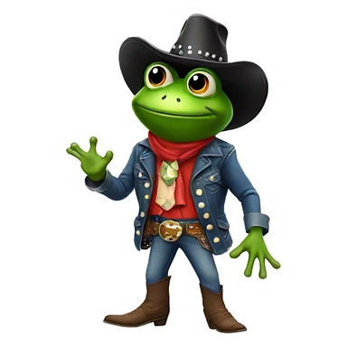 Cowboy frog at the disco sticker