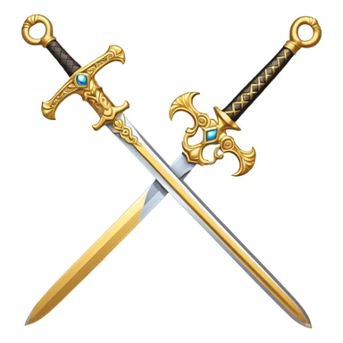 Short Golden ceremonial sword — engraved handle, decorative sticker