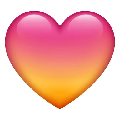 Yellow to orange to dark pink gradient heart sticker