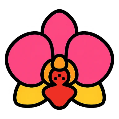 orchid flower icon sticker