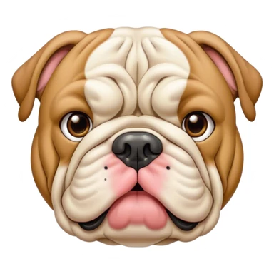 Beige english bulldog  sticker