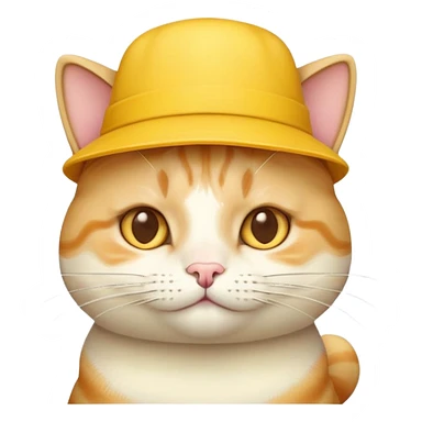 cheese cat wearing a yellow hat sticker