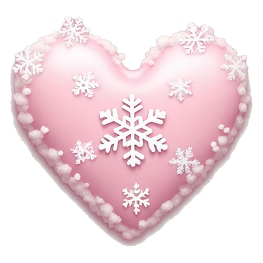 Light pink heart with two snowflakes beside it sticker