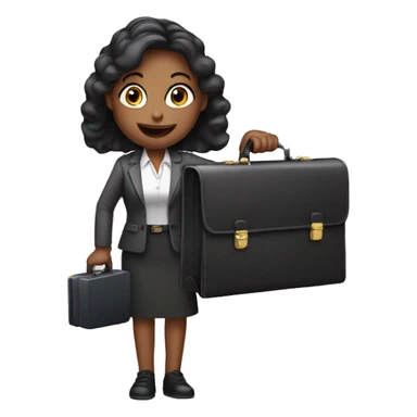 woman holding out briefcase sticker