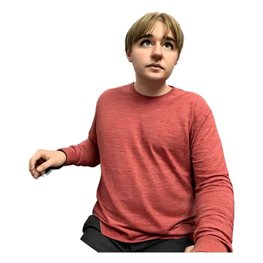 male at computer desk sticker