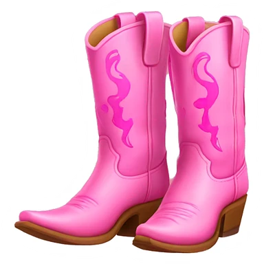 Pink cowboy boots sticker