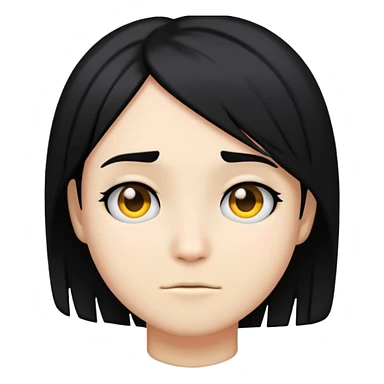 emo- side part black hair emoji  sticker