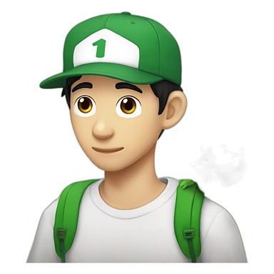 Fernanfloo con gorra de luigui y una rana sentada sobre su hombro sticker