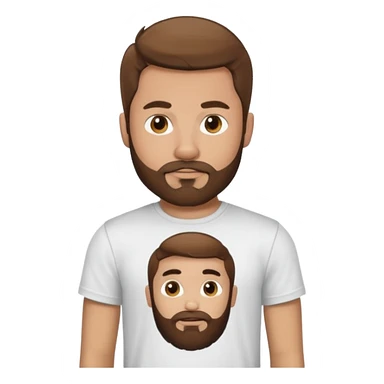 Junge, mit T-Shirt, wo drauf Sadik steht mit Bart und braune Haare sticker