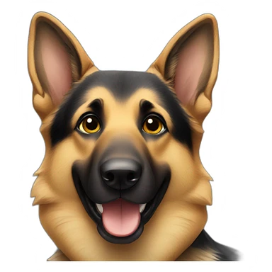 german shepherd happy face sticker