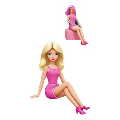 Matisse barbie slop style pink SPAM art landscape sticker
