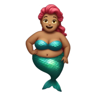 fat mermaid sticker