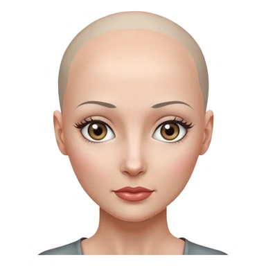 정말 예쁜 미인인데 대머리인 근데 머리 부분만 철로 되어있는 sticker