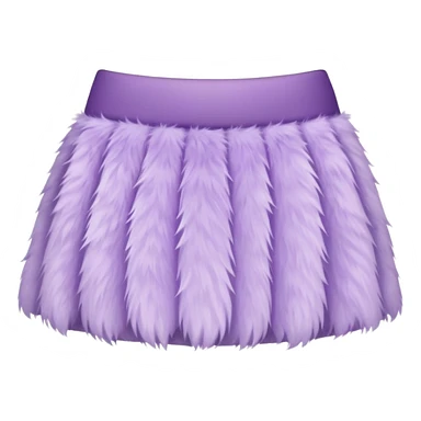 super realistic light purple fur mini skirt isolated sticker