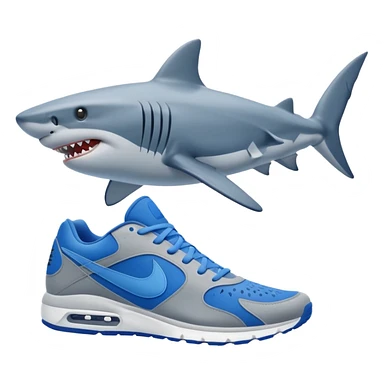 Shark with blue nike shoes on his legs sticker