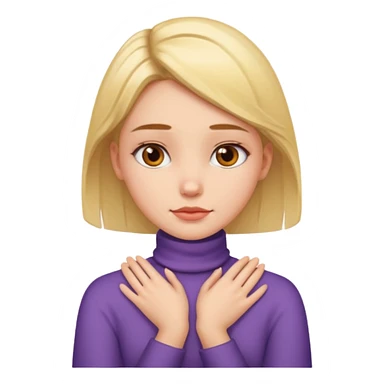 Hands crossed on neck girl  sticker