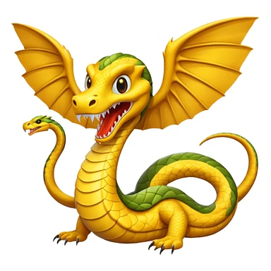 Huge yellow serpent with two wings sticker