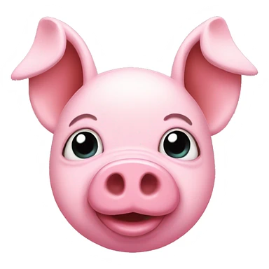 Pink pig with rabbit ears  sticker