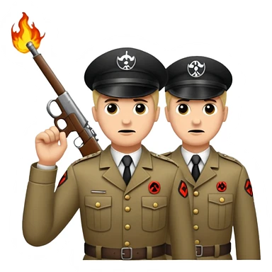 Hazme un emoji de la bandera nazi  con el real logo nazi sticker
