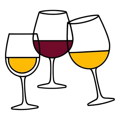 Three wine glasses clinking together  sticker