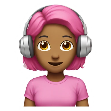 pink heaphones sticker