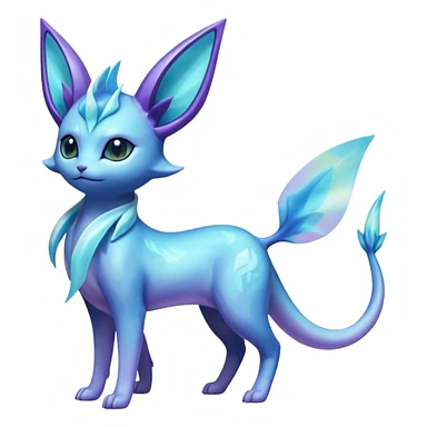 Shiny Nebulae Espeon-Lumineon-Vaporeon-Amaura-Glaceon-Fakémon-hybrid-creature (full body)  sticker