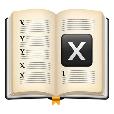 open textbook with formula y = x² sticker