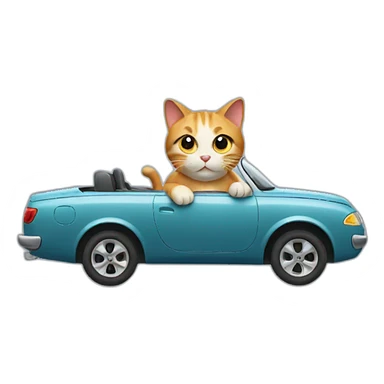 cat in a car sticker