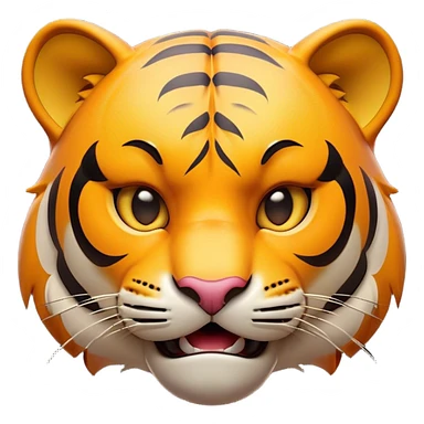 Cinematic Comical Tiger Portrait Emoji, Head tilted dramatically with an exaggeratedly shocked expression, featuring a sleek, muscular build with wide, comically expressive eyes full of humorous disbelief, Simplified yet hilariously expressive features, highly detailed, glowing with a slightly sassy wild glow, high shine, dramatic yet playful, stylized with an air of quirky feline attitude, soft glowing outline, capturing the essence of a meme-worthy tiger that looks ready to side-eye its way into viral fame! sticker