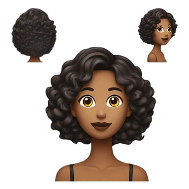 Fille bronzer avec les cheveux noir sticker