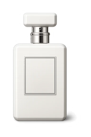 white luxury perfume bottle sticker