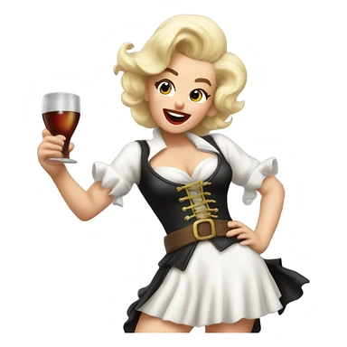Marilyn Monroe pirate girl cheers sticker