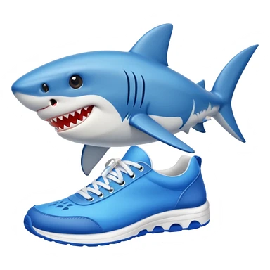 shark wearing blue sneakers sticker