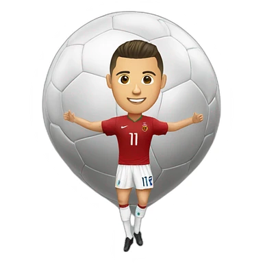 Ronaldo sur un ballon sticker