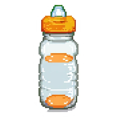 baby bottle with orange lid sticker