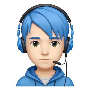 Boy gamer with headset, blue hair











 sticker