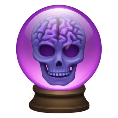 A glowing crystal ball with a brain inside it. sticker